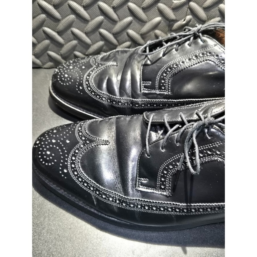 Florsheim Imperial 92654 Black Leather Wingtip Oxford Mens 12EEE Vintage - Picture 10 of 16